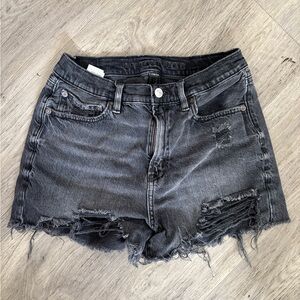 American Eagle Outfitters Women's Distressed Black Denim Shorts size 4